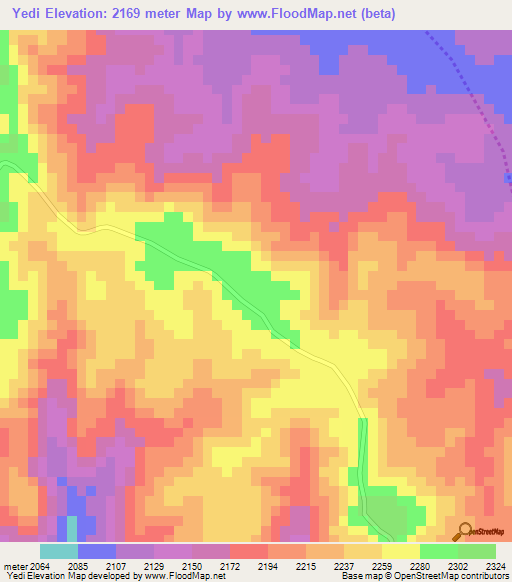 Yedi,Ethiopia Elevation Map