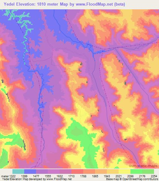 Yedel,Ethiopia Elevation Map