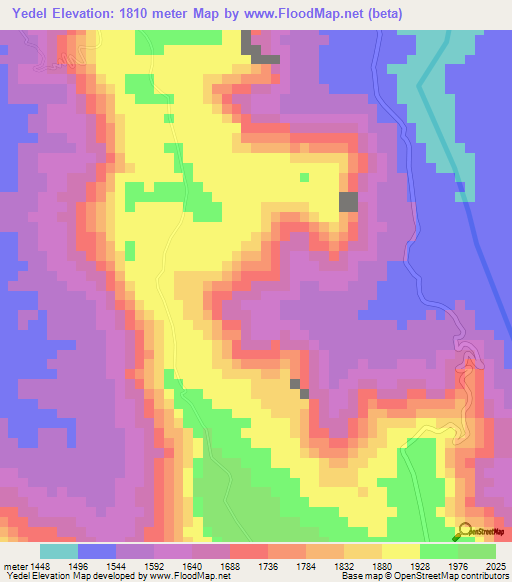 Yedel,Ethiopia Elevation Map