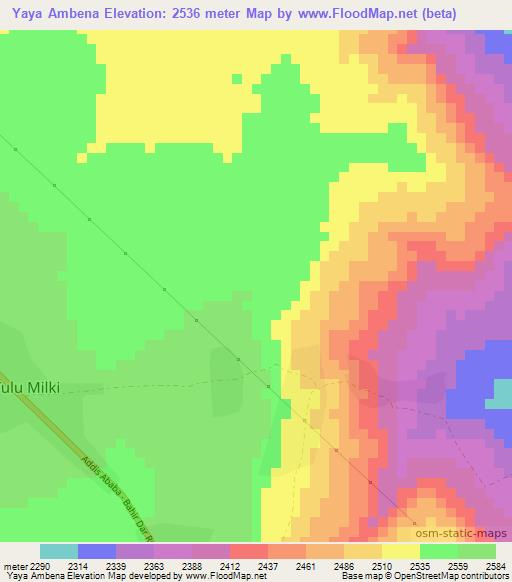 Yaya Ambena,Ethiopia Elevation Map