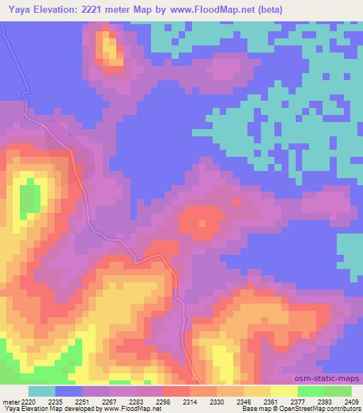 Yaya,Ethiopia Elevation Map