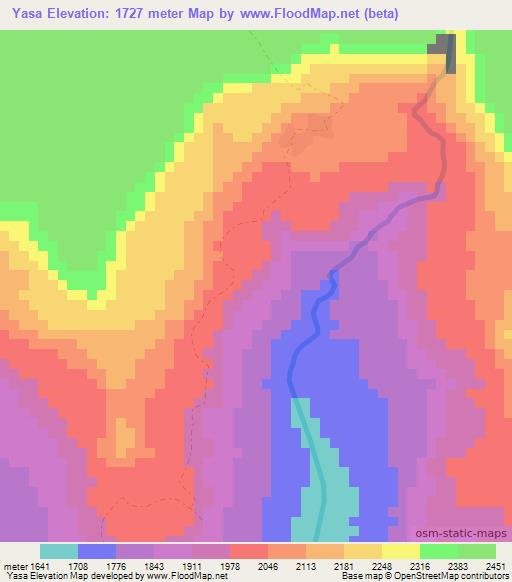 Yasa,Ethiopia Elevation Map