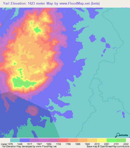 Yari,Ethiopia Elevation Map