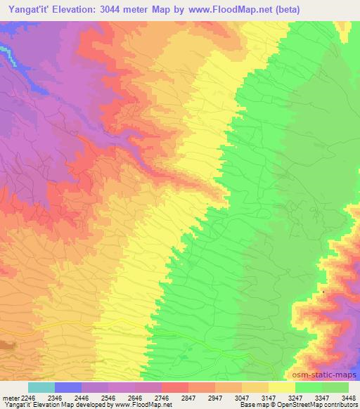 Yangat'it',Ethiopia Elevation Map