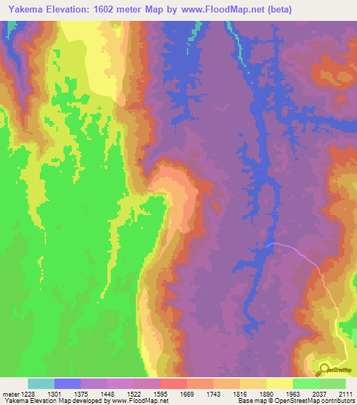Yakema,Ethiopia Elevation Map