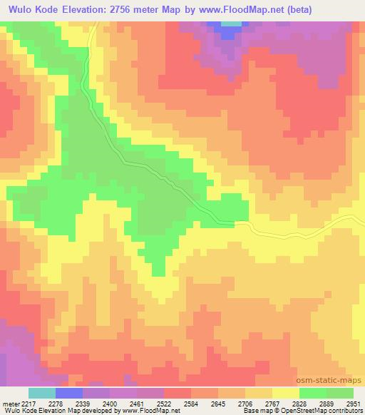 Wulo Kode,Ethiopia Elevation Map