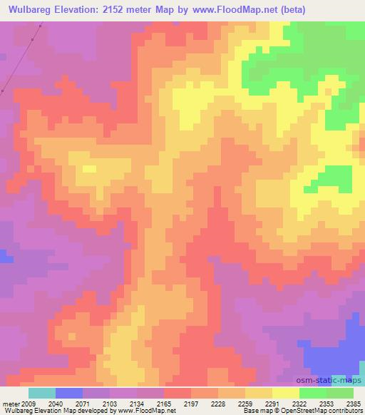 Wulbareg,Ethiopia Elevation Map