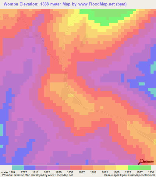 Womba,Ethiopia Elevation Map