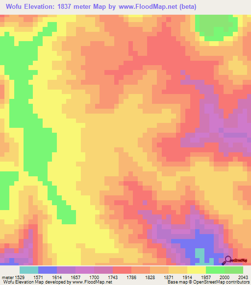 Wofu,Ethiopia Elevation Map