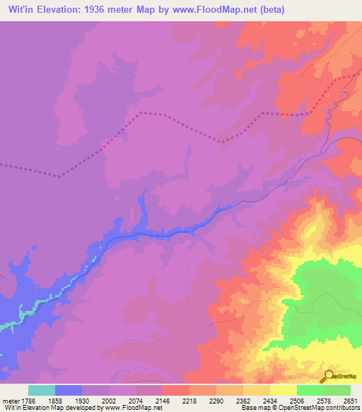 Wit'in,Ethiopia Elevation Map