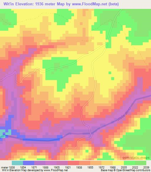Wit'in,Ethiopia Elevation Map