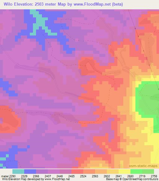 Wilo,Ethiopia Elevation Map