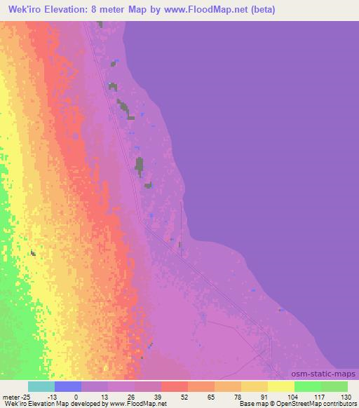 Wek'iro,Eritrea Elevation Map