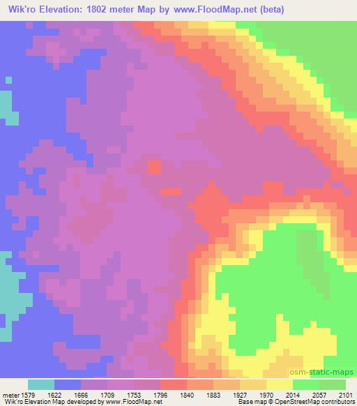 Wik'ro,Ethiopia Elevation Map