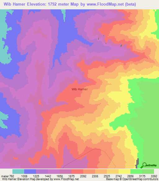 Wib Hamer,Ethiopia Elevation Map