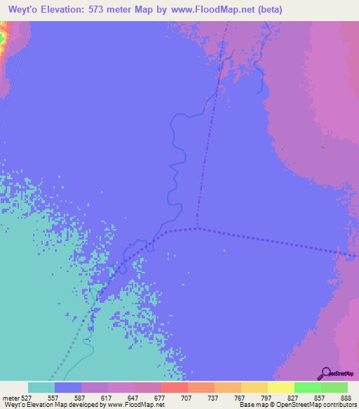 Weyt'o,Ethiopia Elevation Map