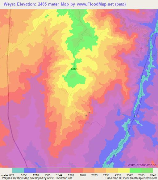 Weyra,Ethiopia Elevation Map