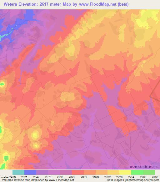 Wetera,Ethiopia Elevation Map
