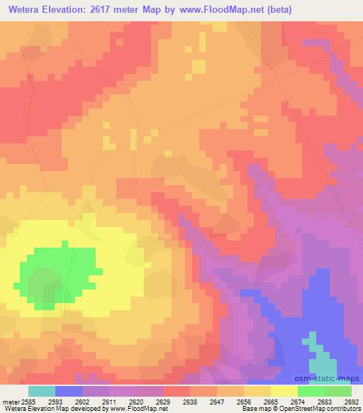 Wetera,Ethiopia Elevation Map