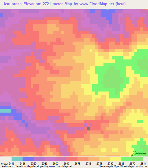 Astunrash,Iran Elevation Map