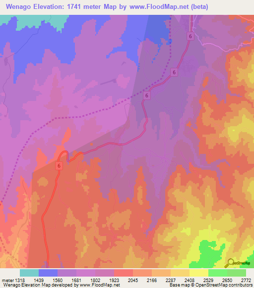 Wenago,Ethiopia Elevation Map