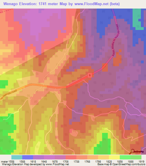 Wenago,Ethiopia Elevation Map