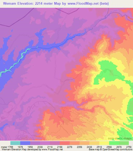 Wemam,Ethiopia Elevation Map