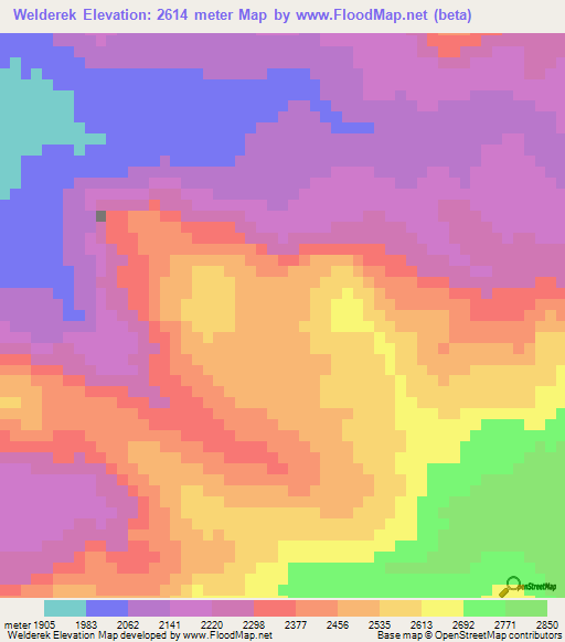Welderek,Ethiopia Elevation Map