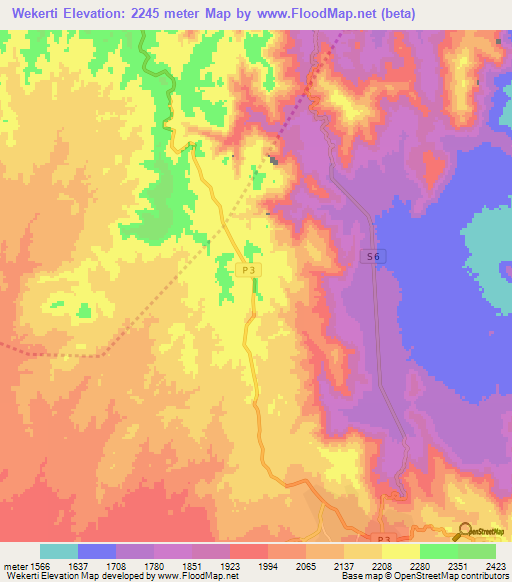 Wekerti,Eritrea Elevation Map