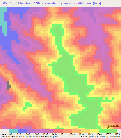 Wef Argif,Ethiopia Elevation Map