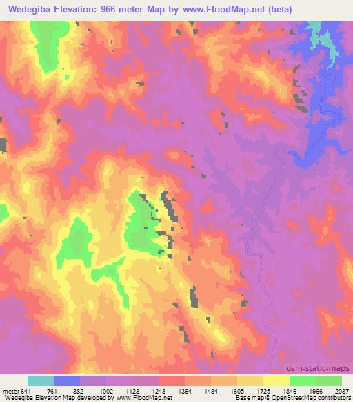 Wedegiba,Eritrea Elevation Map
