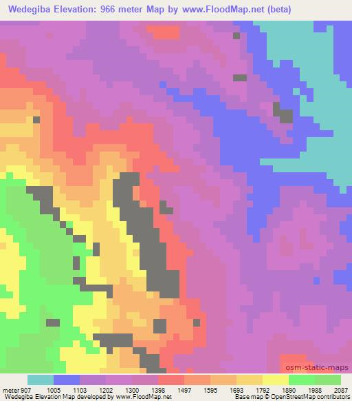 Wedegiba,Eritrea Elevation Map