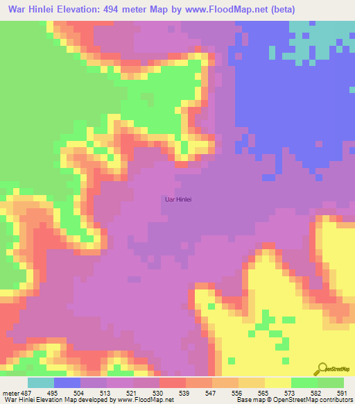 War Hinlei,Ethiopia Elevation Map