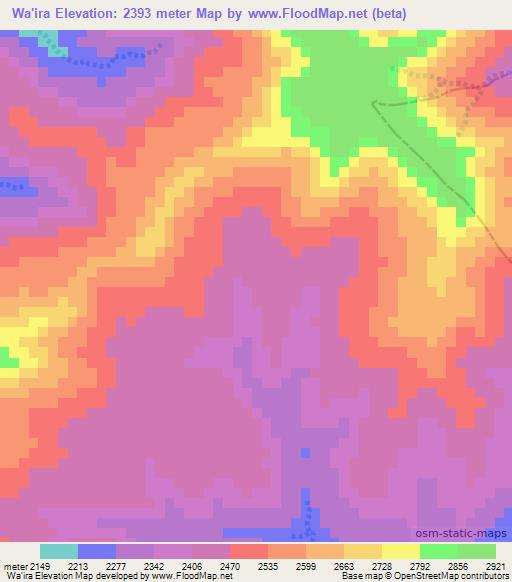 Wa'ira,Ethiopia Elevation Map