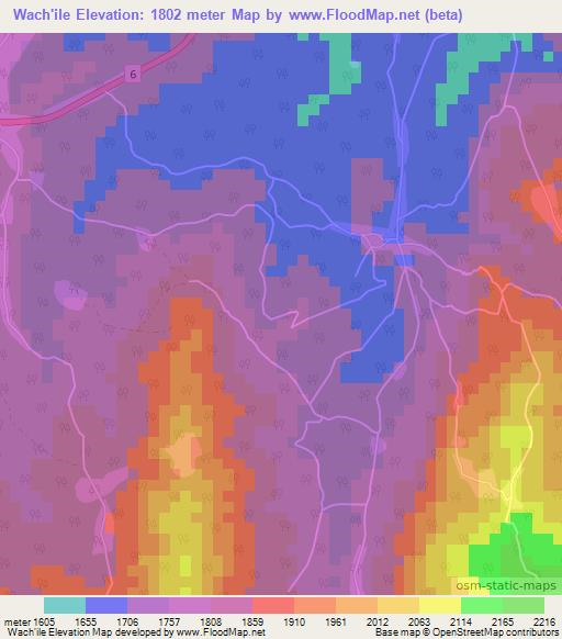 Wach'ile,Ethiopia Elevation Map