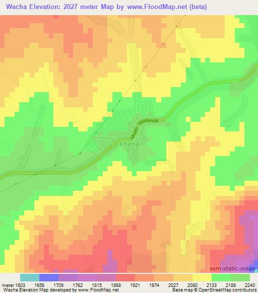 Wacha,Ethiopia Elevation Map