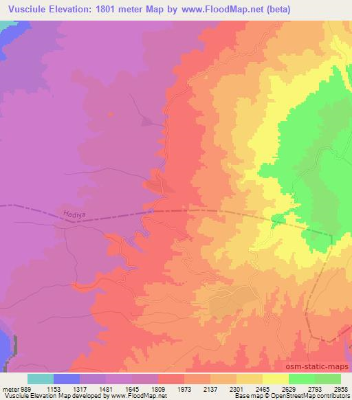 Vusciule,Ethiopia Elevation Map