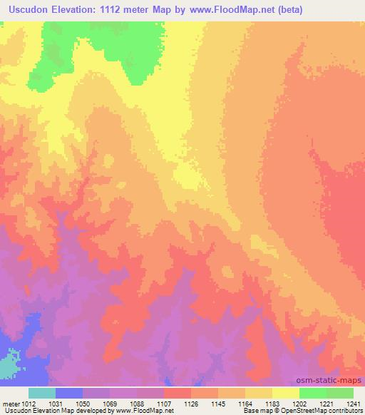 Uscudon,Ethiopia Elevation Map