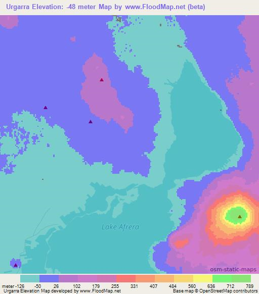 Urgarra,Ethiopia Elevation Map