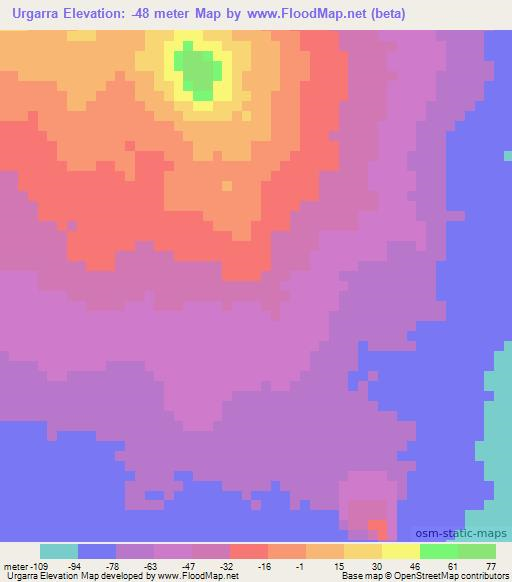 Urgarra,Ethiopia Elevation Map