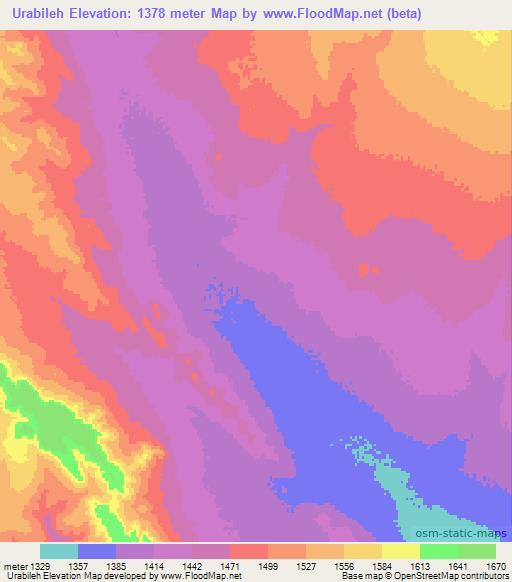 Urabileh,Ethiopia Elevation Map