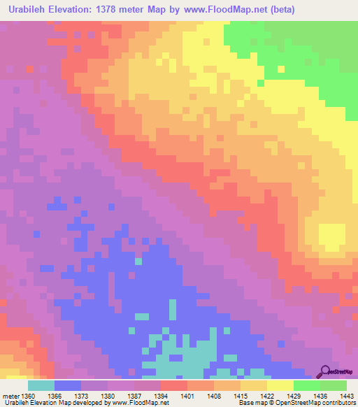 Urabileh,Ethiopia Elevation Map