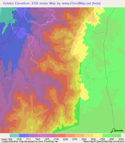 Uolabo,Ethiopia Elevation Map