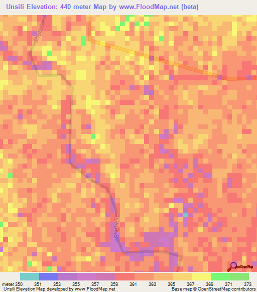Unsili,Ethiopia Elevation Map