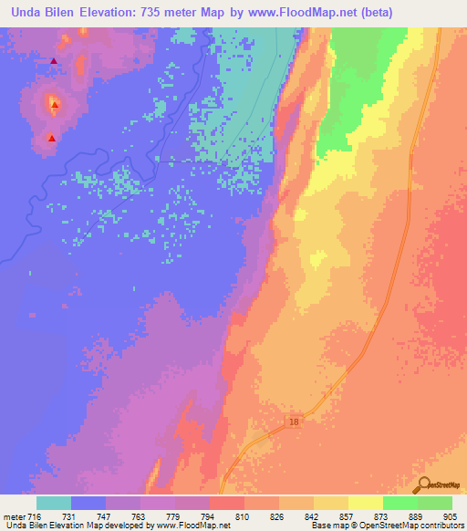 Unda Bilen,Ethiopia Elevation Map