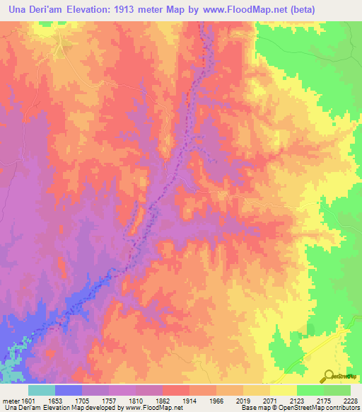 Una Deri'am,Ethiopia Elevation Map