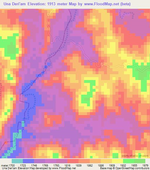 Una Deri'am,Ethiopia Elevation Map