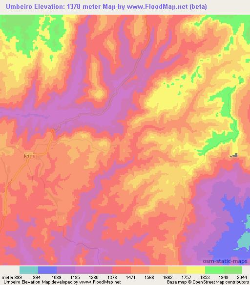 Umbeiro,Ethiopia Elevation Map