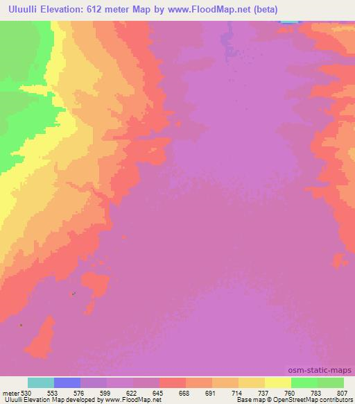 Uluulli,Ethiopia Elevation Map