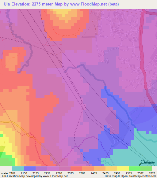 Ula,Ethiopia Elevation Map